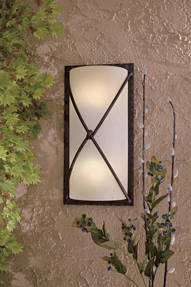 Two Light Bronze Outdoor Wall Light