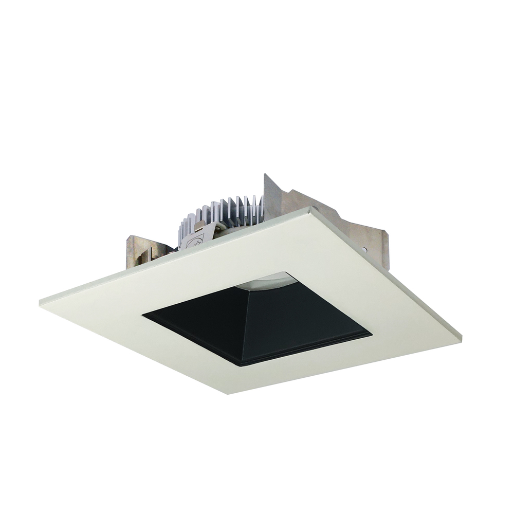 4" Cobalt Shallow High Lumen LED Trim, Square/Square Regress, 1250lm, 3500K, Black/White