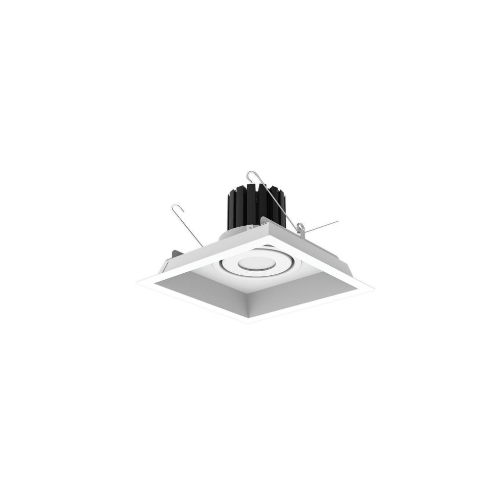 One-Head Flanged LED Multiple Lighting Trim, 1500lm per Head w/ Flood Optic, 4000K, Regressed White