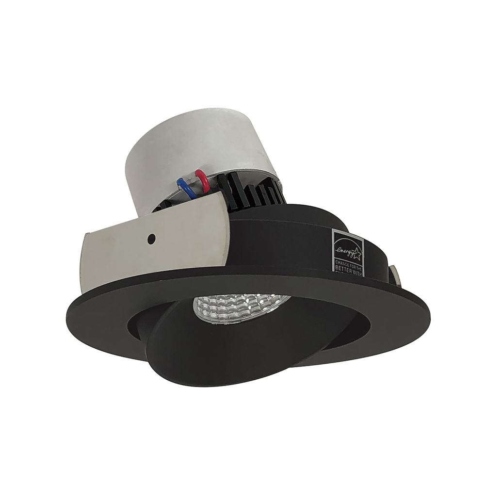 4" Pearl LED Round Adjustable Cone Retrofit, 1000lm / 12W, 4000K, Black Reflector / Black Flange