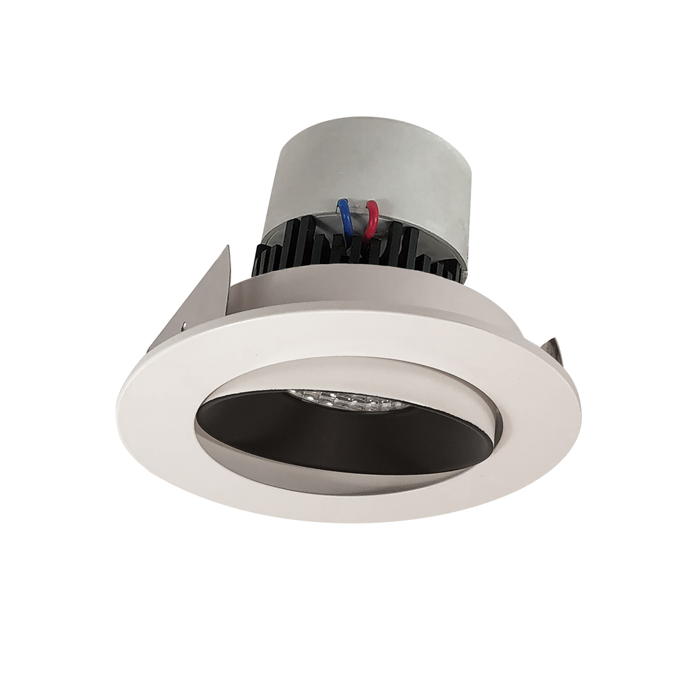 4" Pearl LED Round Adjustable Cone Retrofit, 800lm / 12W, Comfort Dim, Black Reflector / White