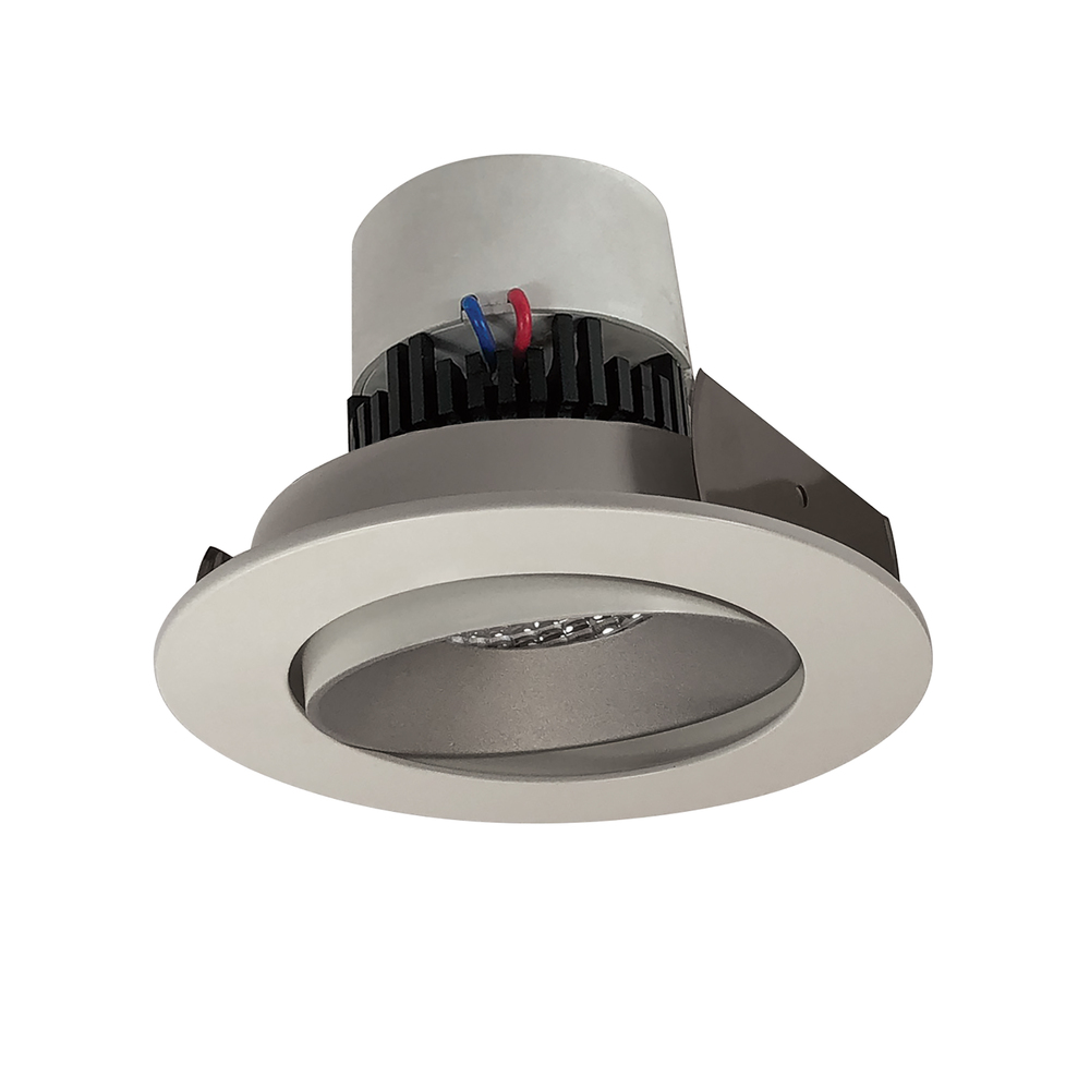 4" Pearl LED Round Adjustable Cone Retrofit, 1000lm / 12W, 3000K, Haze Reflector / White Flange