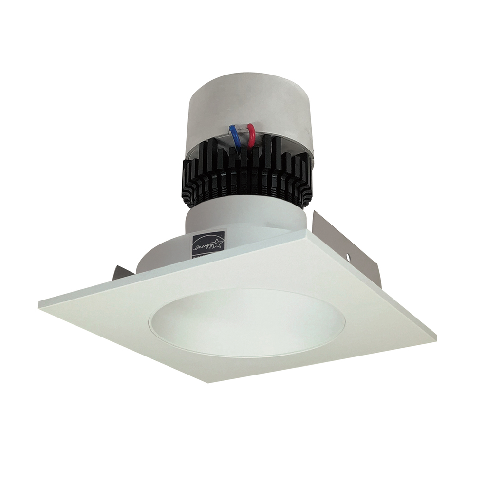 4" Pearl LED Square Retrofit Reflector with Round Aperture, 1000lm / 12W, 4000K, White Reflector