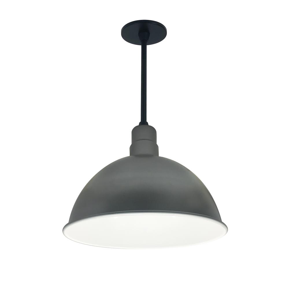 16" RLM 72" Stem Mounted LED Shade, 3800lm, 3000K, Gun Metal/White, 120V 0-10V/Triac/ELV &