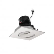 Nora NPRLV-4SC35XWW - 4" Pearl Low Voltage LED Square Adjustable Cone Retrofit, 1200lm / 11W, 3500K, White Reflector /