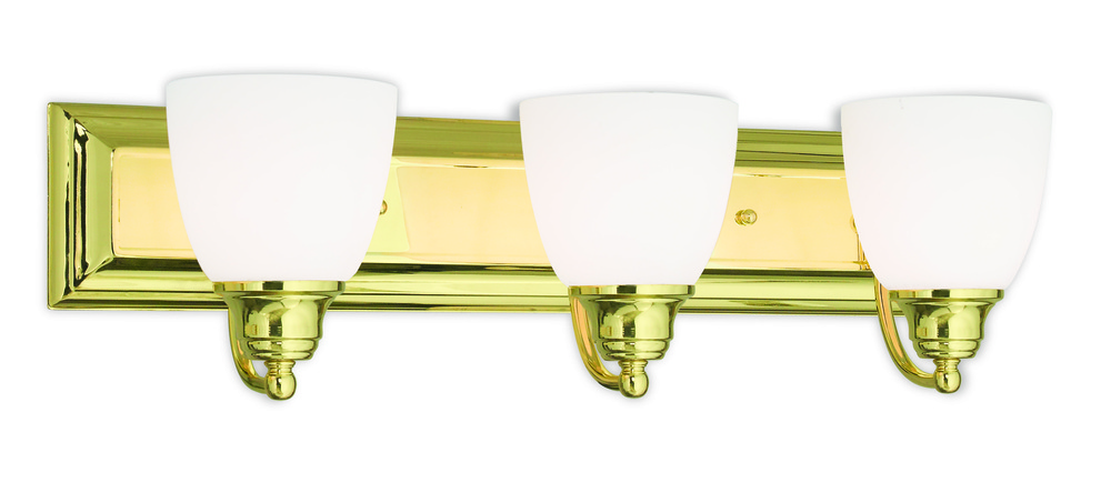 3 Light Polished Brass Bath Light