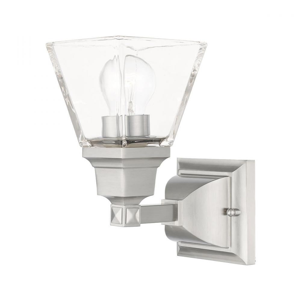 1 Lt Brushed Nickel Wall Sconce