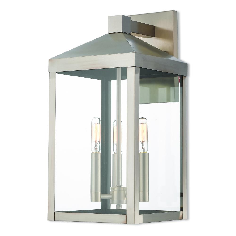 3 Lt BN Outdoor Wall Lantern