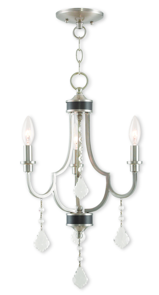 3 Light Brushed Nickel Mini Chandelier