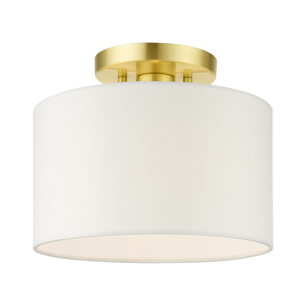 1 Lt Satin Brass Semi Flush