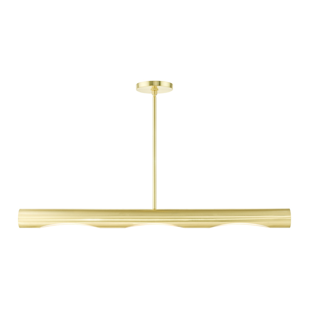 3 Lt Satin Brass  Linear Chandelier