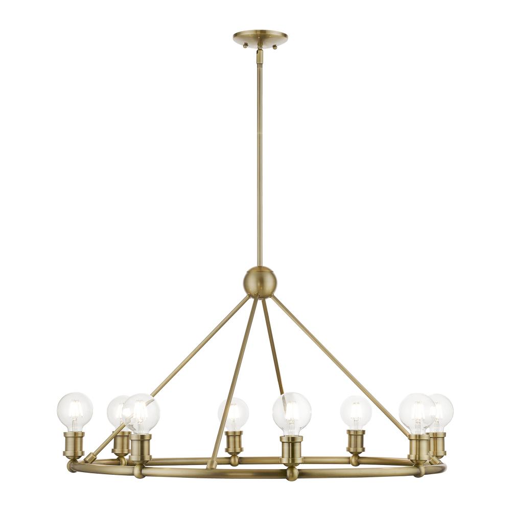 8 Light Antique Brass Chandelier