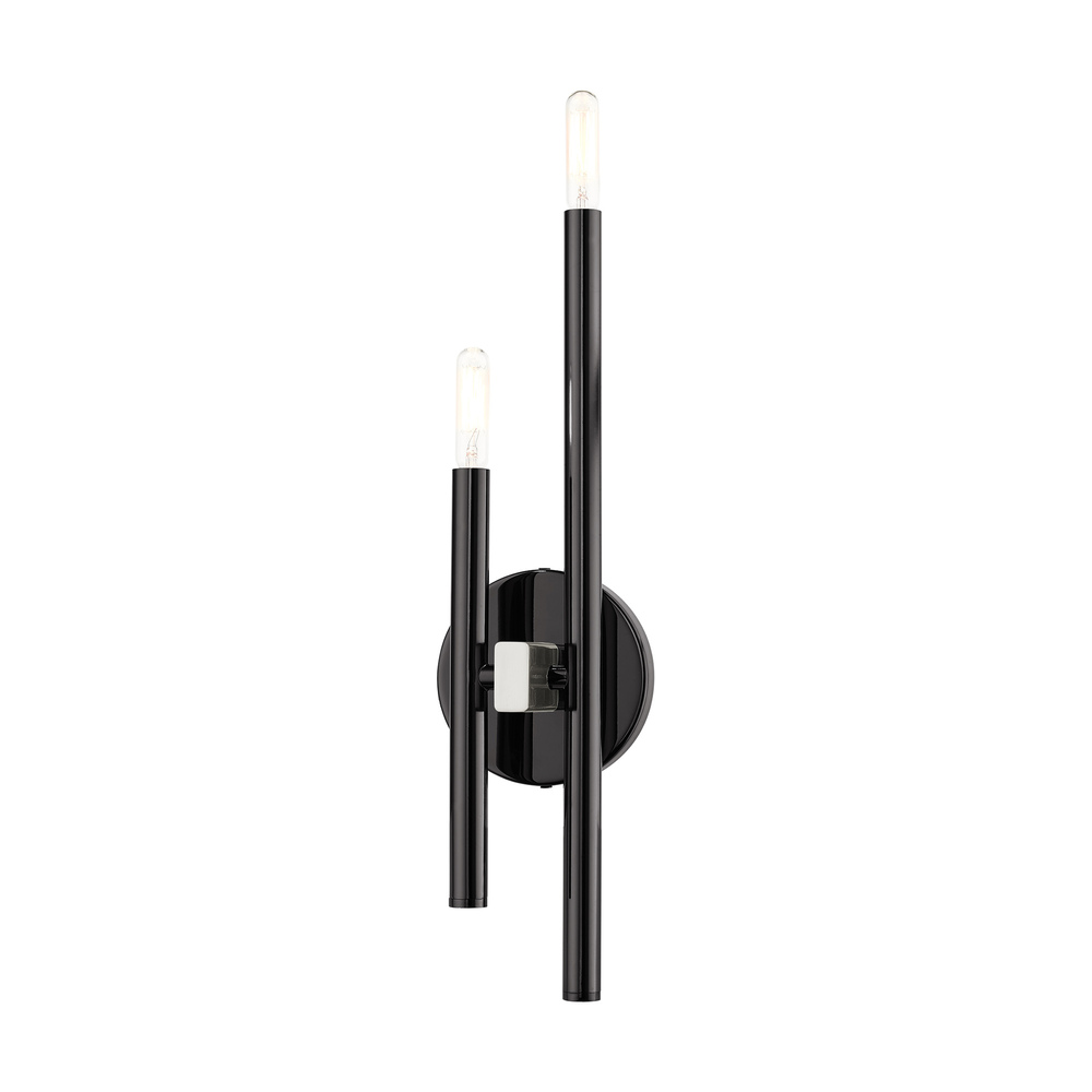 2 Lt Black Chrome  ADA Double Sconce