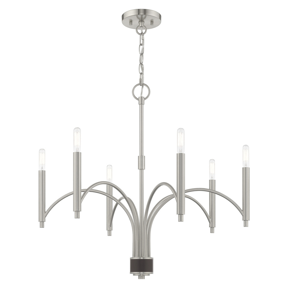 6 Lt Brushed Nickel Chandelier