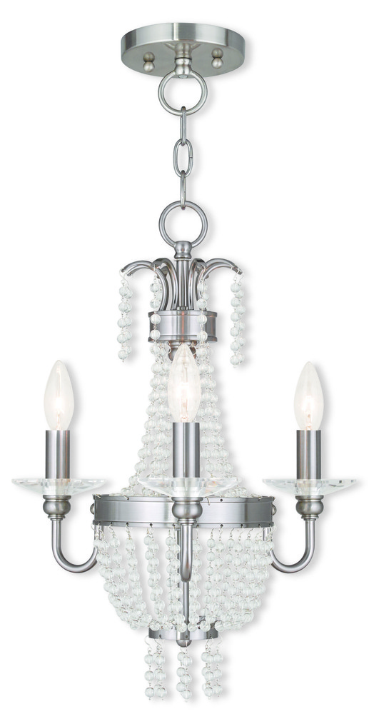 3 Light BN Mini Chandelier/Ceiling Mount