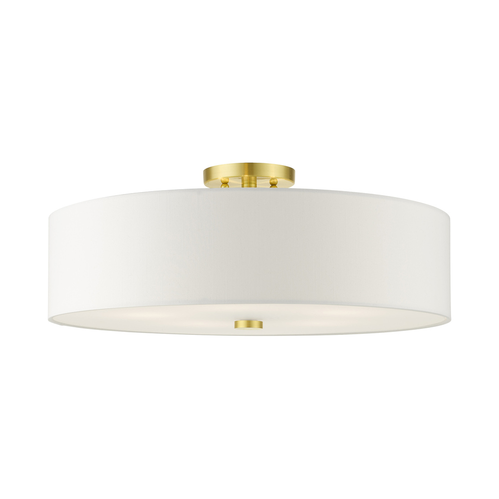 5 Lt Satin Brass Semi Flush