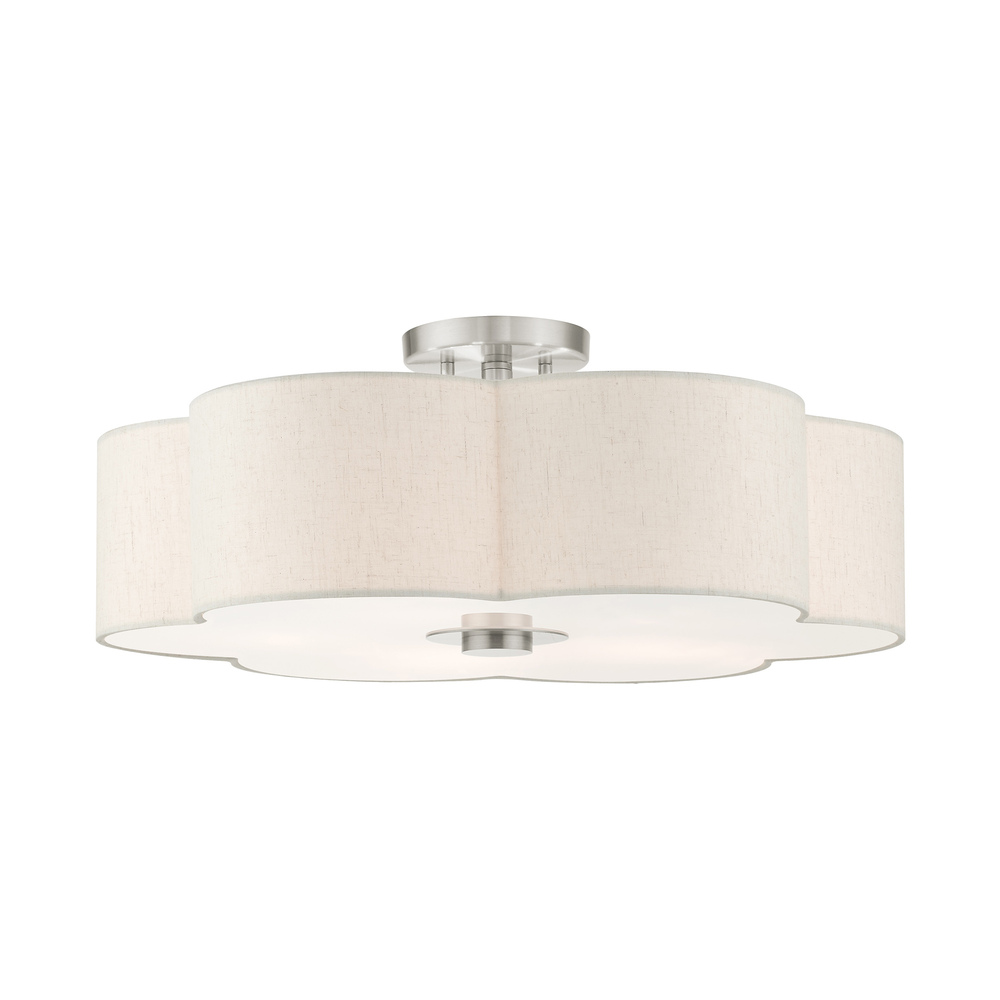 5 Lt Brushed Nickel Semi Flush