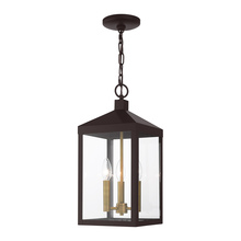  20593-07 - 3 Lt Bronze Outdoor Pendant Lantern