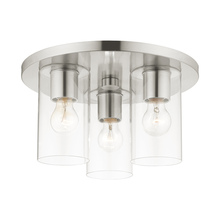 Livex Lighting 45472-91 - 3 Lt Brushed Nickel Flush Mount