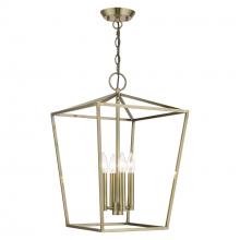 Livex Lighting 49434-01 - 4 Light Antique Brass Chandelier