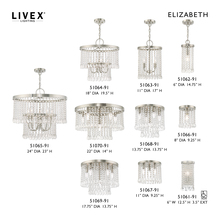 Livex Lighting 51064-91 - 4 Lt Brushed Nickel Pendant Chandelier