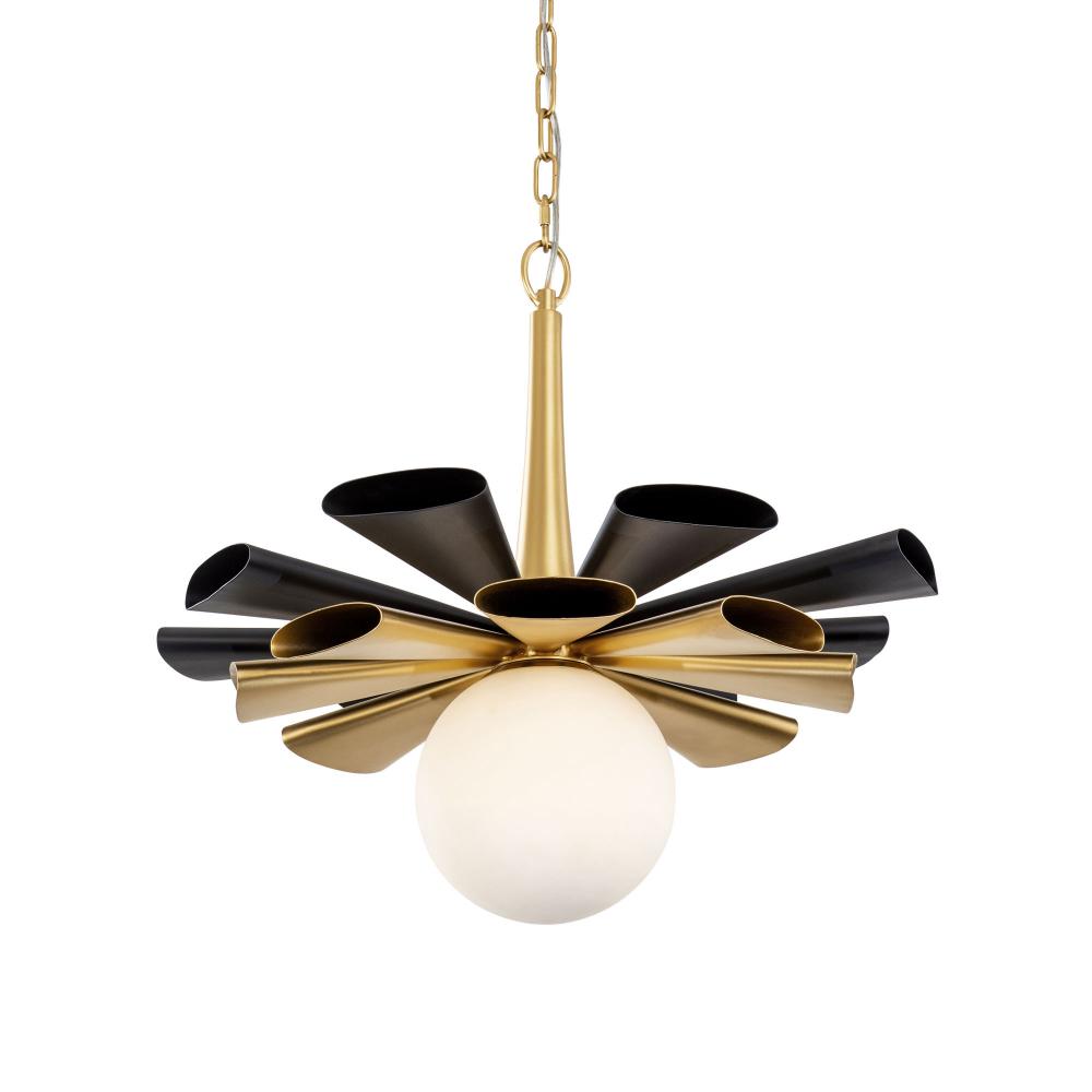 Daphne 1-Lt Large Pendant - Matte Black/French Gold