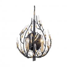 Varaluz 271K02MBFG - Bask 2-Lt Crystal Sconce - Matte Black/French Gold