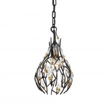 Varaluz 271M01MBFG - Bask 1-Lt Crystal Mini Pendant - Matte Black/French Gold