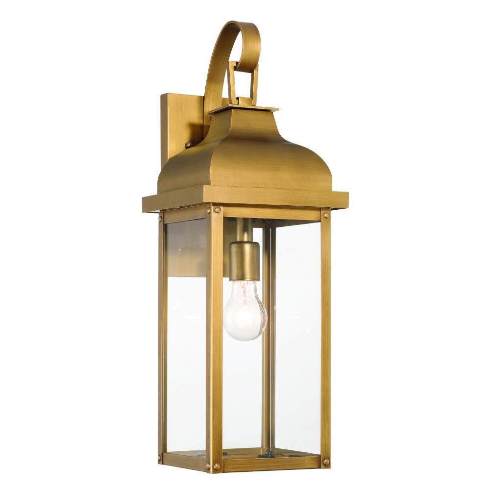 Madrid 1 Light Outdoor Wall Sconce 17.5", Weathered Brass