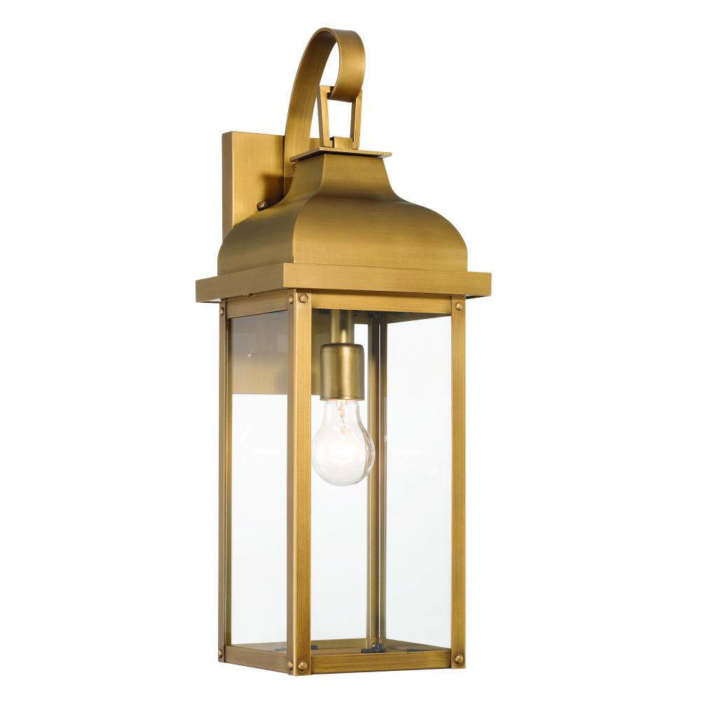 Madrid 1 Light Outdoor Wall Sconce 23.4", Weathered Brass