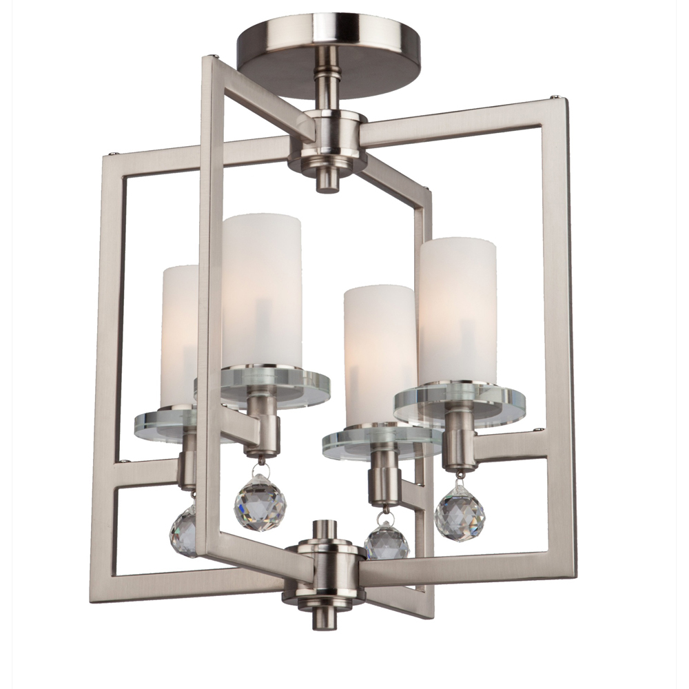 Melbourne 4 Light  Brushed Nickel Semi Flush