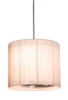 Six Light Chrome Drum Shade Pendant