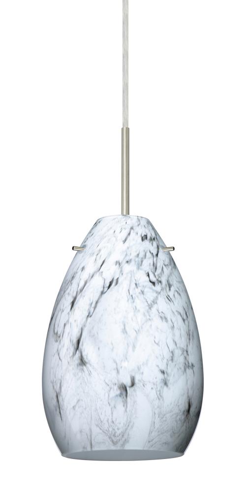 Besa Pendant Pera 6 Satin Nickel Marble Grigio 1x5W LED