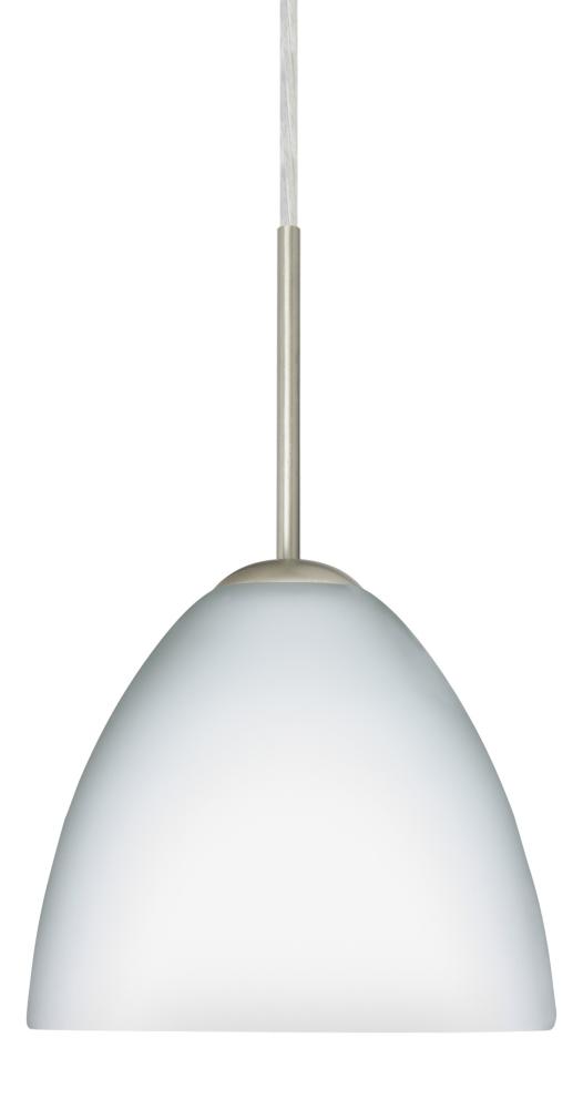 Besa Sasha LED Pendant 1Bt Opal Matte Satin Nickel 1x9W LED