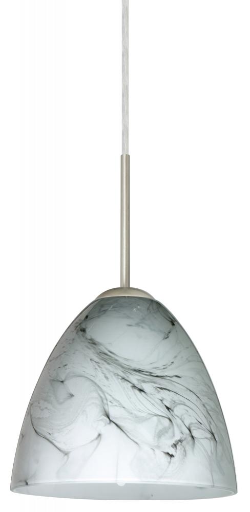 Besa Vila Pendant Satin Nickel Marble Grigio 1x60W Medium Base