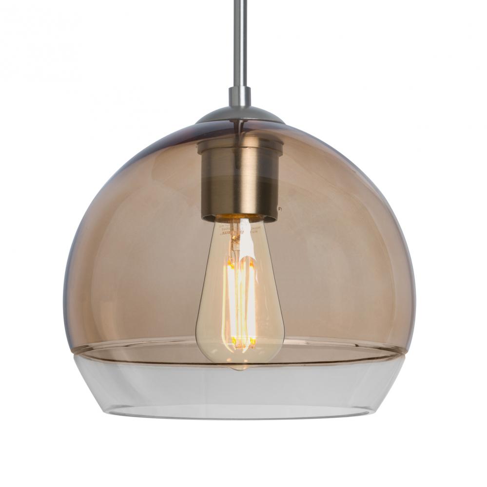 Besa, Ally 8 Cord Pendant, Smoke/Clear, Satin Nickel Finish, 1x5W LED Filament