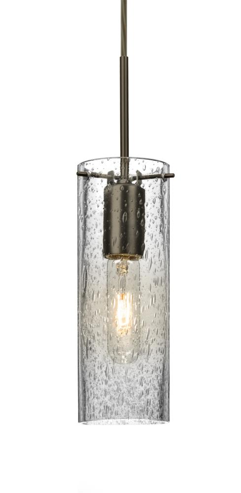 Besa, Juni 10 Cord Pendant, Clear Bubble, Bronze, 1x60W Medium Base