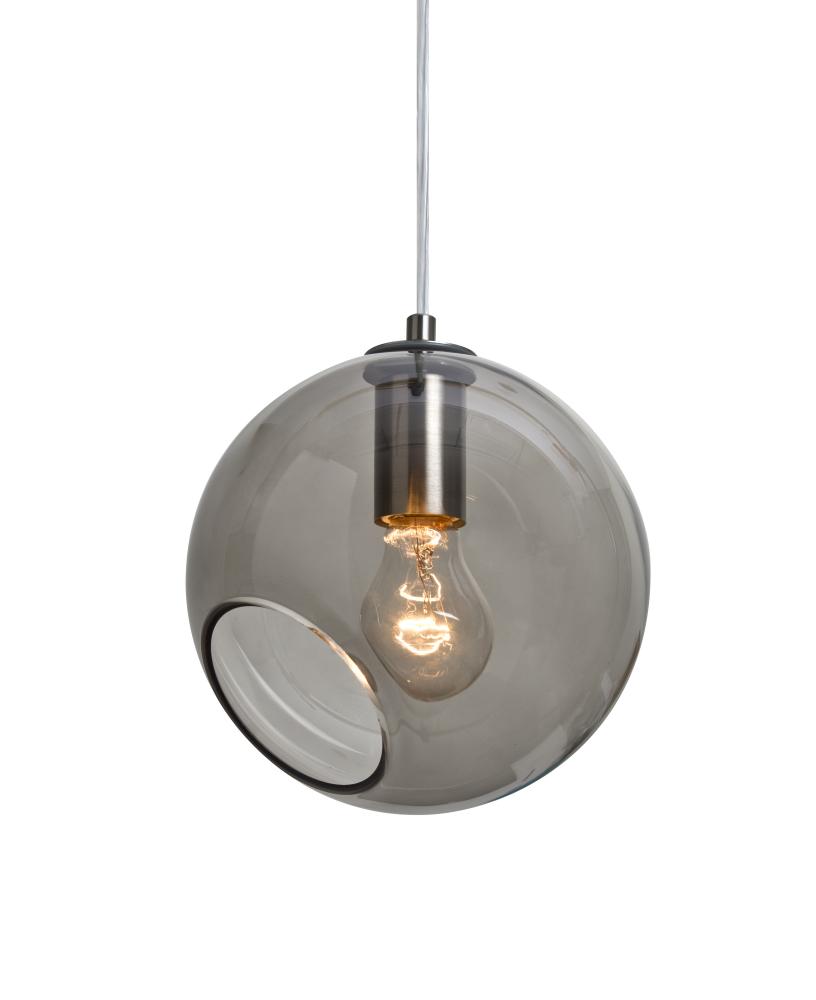 Besa, Maestro 8 Cord Pendant, Smoke, Satin Nickel Finish, 1x60W Medium base