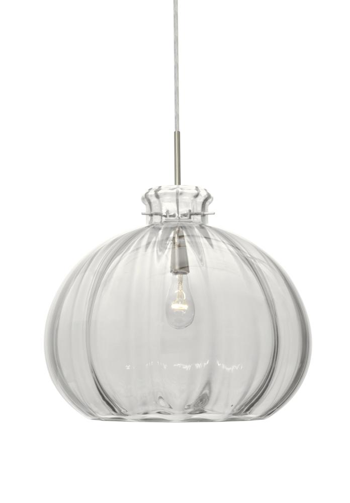 Besa Pendant Pinta 12 Clear Satin Nickel 1x100W Medium Base