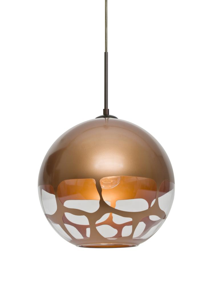 Besa, Rocky Cord Pendant, Copper, Bronze Finish, 1x60W Medium Base