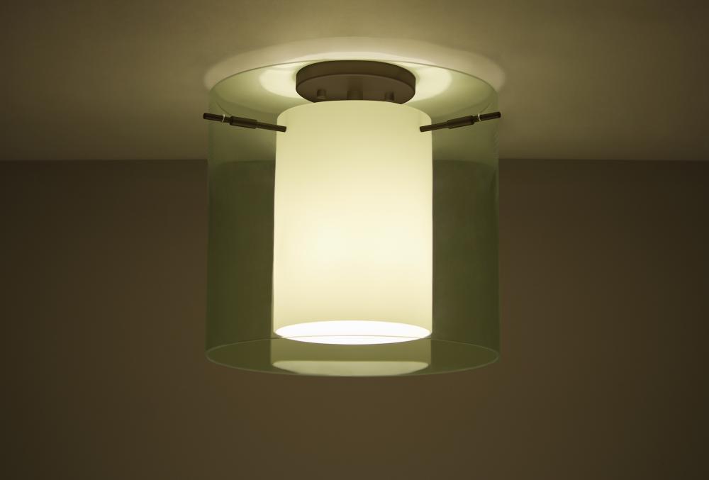 Besa Ceiling Pahu 12 Bronze Transparent Olive/Opal 1x11W LED