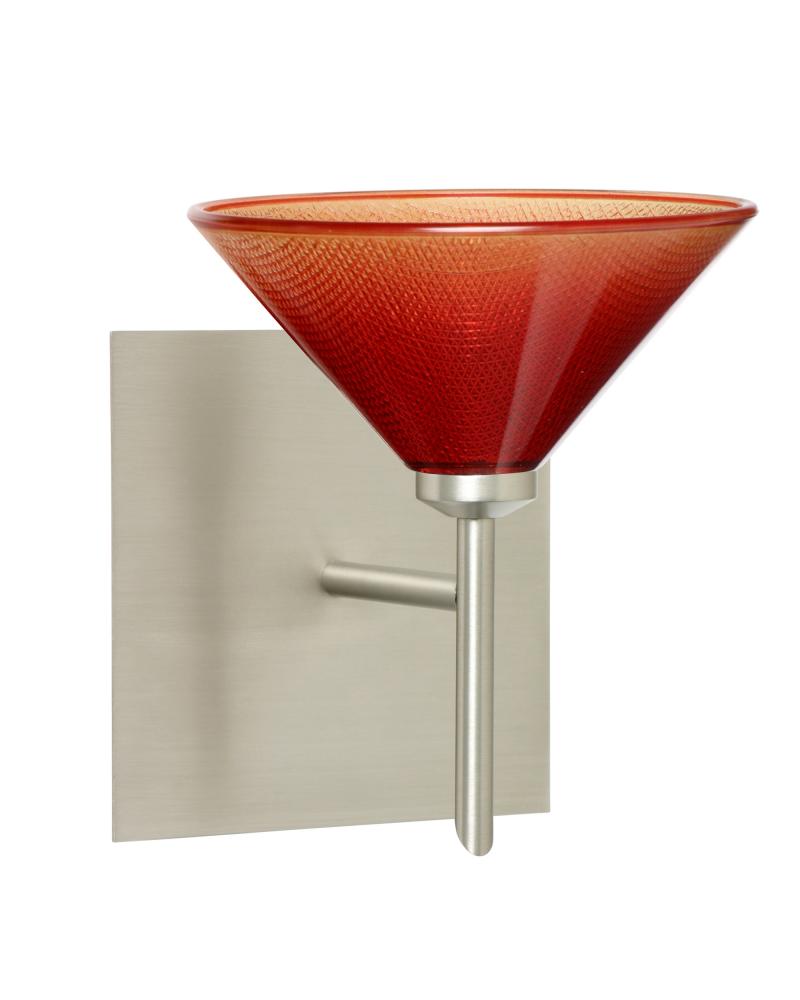 Besa Wall With SQ Canopy Kona Satin Nickel Bi-Color 1x5W LED