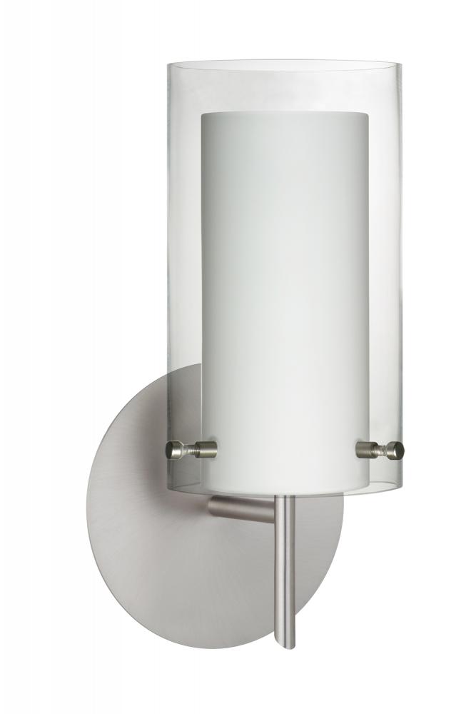 Besa Pahu 4 Wall 1SW Clear/Opal Satin Nickel 1x40W G9