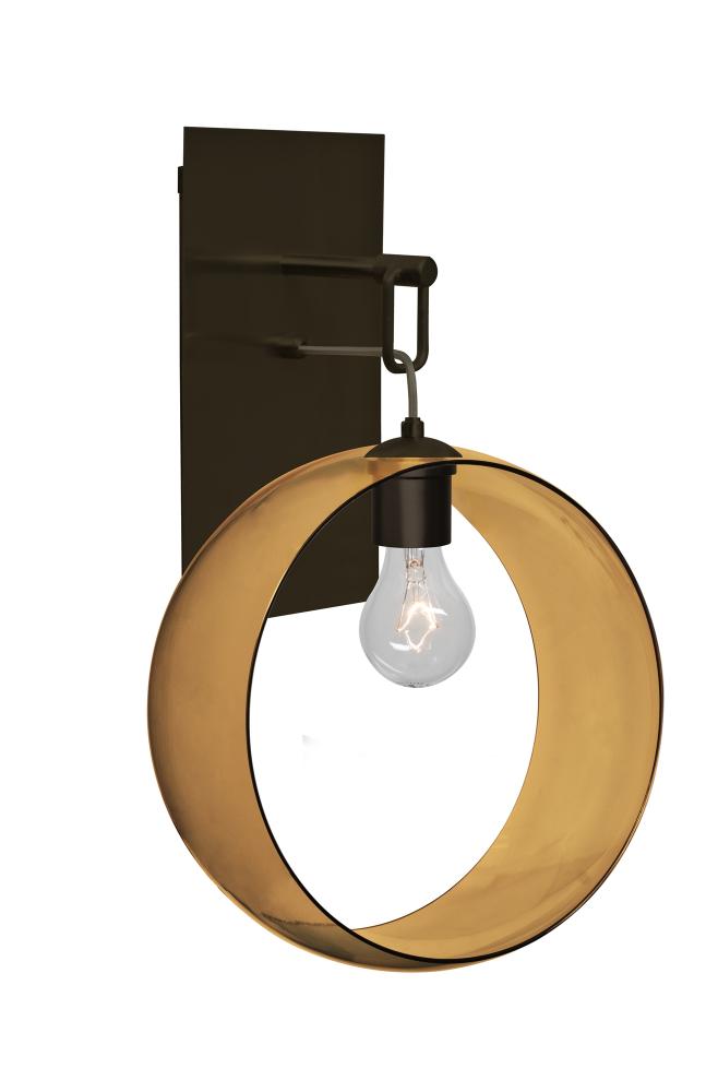 Besa, Plato Wall Pendant, Amber, Bronze Finish, 1x60W Medium Base