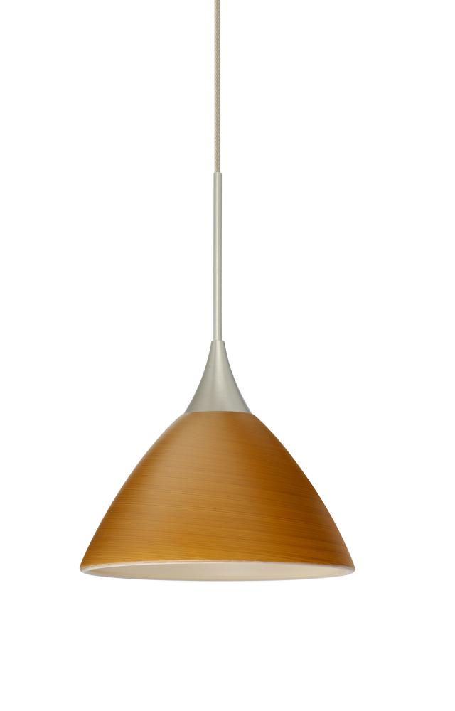 Besa Pendant Domi Satin Nickel Oak 1x6W LED