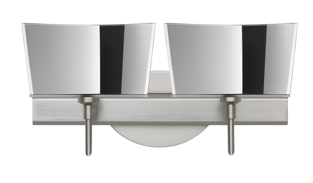 Besa Groove Wall 2SW Mirror-Frost Satin Nickel 2x40W G9