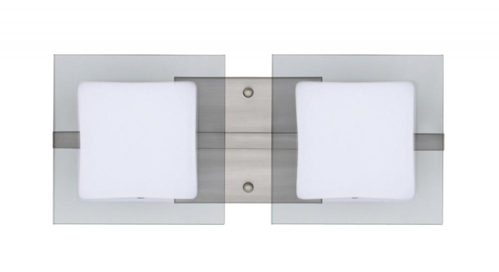 Besa Wall Alex Satin Nickel Opal/Clear 2x5W LED