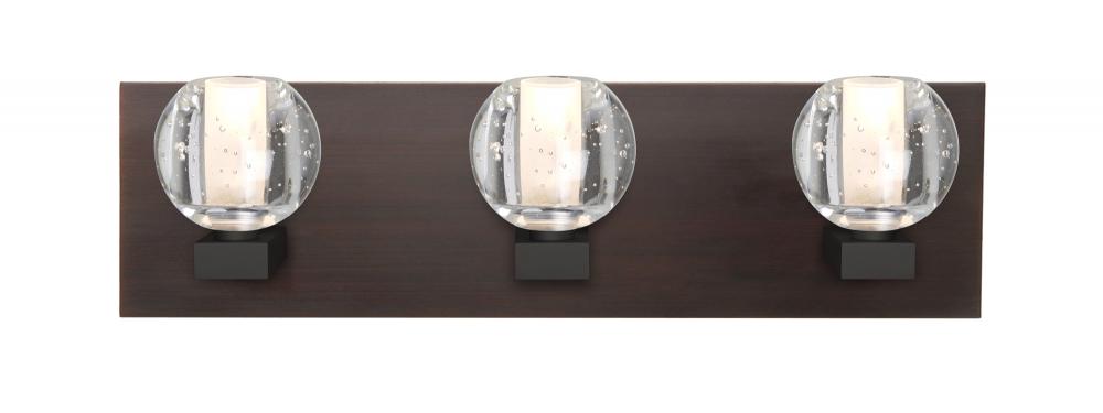 Besa, Boca Vanity, Clear Bubble, Bronze Finish, 3x40W Halogen