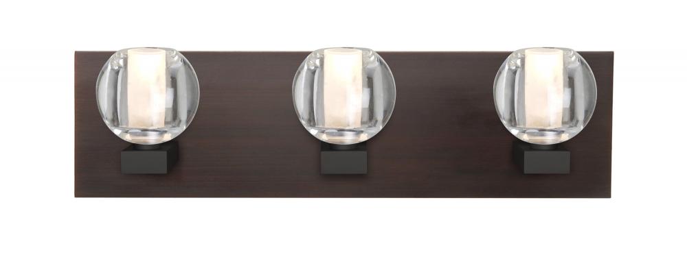 Besa, Boca Vanity, Clear, Bronze Finish, 3x5W LED