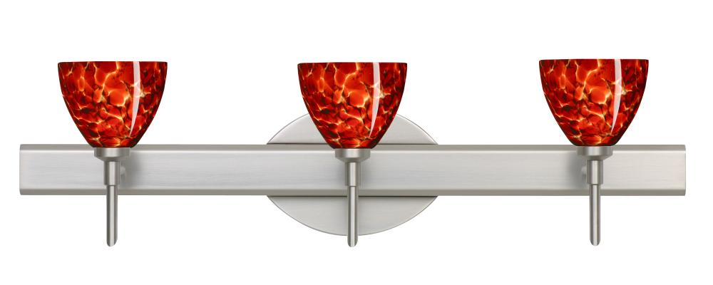 Besa Divi Wall 3SW Garnet Satin Nickel 3x40W G9